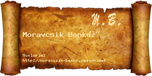 Moravcsik Benkő névjegykártya